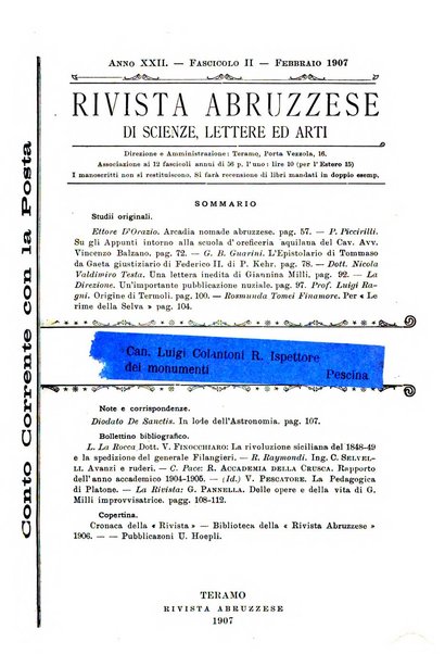 La rivista abruzzese di scienze, lettere ed arti