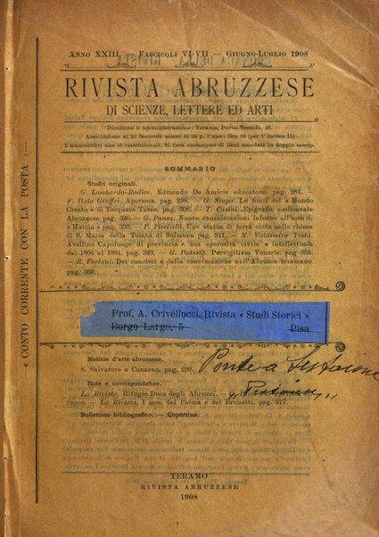 La rivista abruzzese di scienze, lettere ed arti