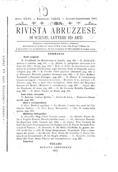 La rivista abruzzese di scienze, lettere ed arti