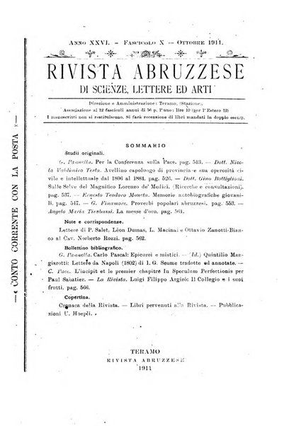 La rivista abruzzese di scienze, lettere ed arti