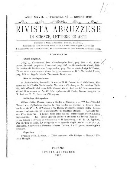 La rivista abruzzese di scienze, lettere ed arti