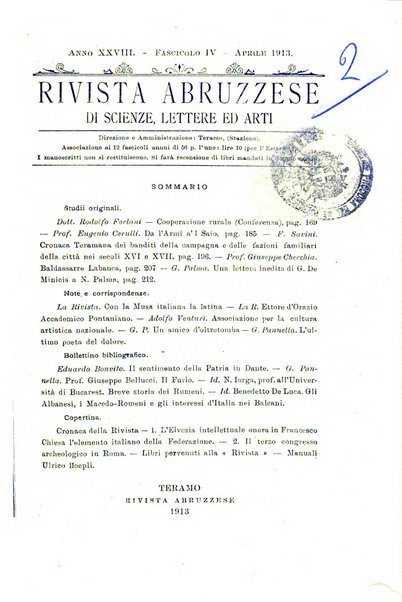 La rivista abruzzese di scienze, lettere ed arti