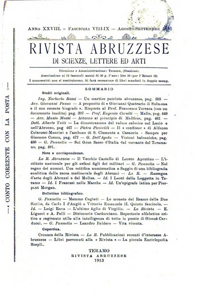 La rivista abruzzese di scienze, lettere ed arti