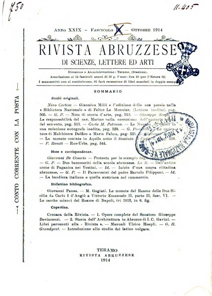 La rivista abruzzese di scienze, lettere ed arti