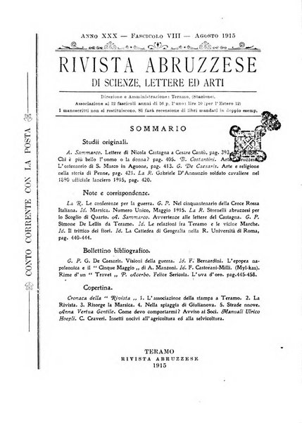 La rivista abruzzese di scienze, lettere ed arti