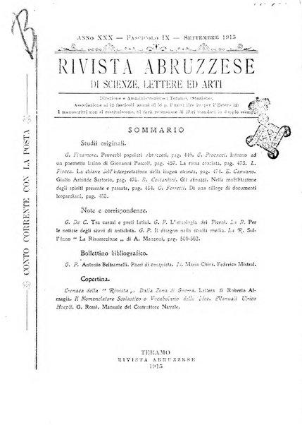 La rivista abruzzese di scienze, lettere ed arti