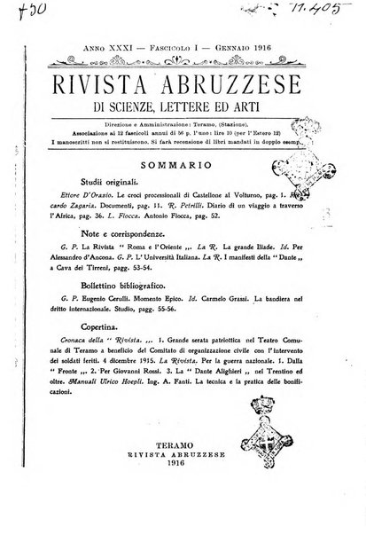 La rivista abruzzese di scienze, lettere ed arti