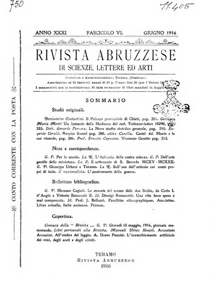 La rivista abruzzese di scienze, lettere ed arti