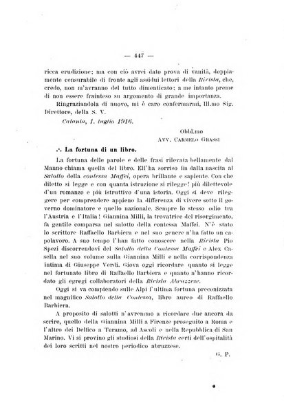 La rivista abruzzese di scienze, lettere ed arti