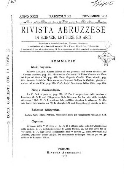 La rivista abruzzese di scienze, lettere ed arti