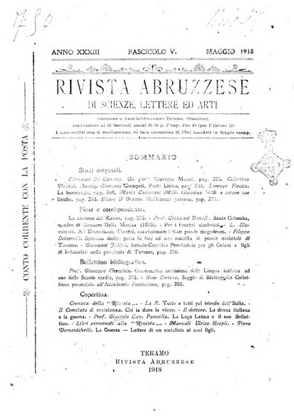 La rivista abruzzese di scienze, lettere ed arti