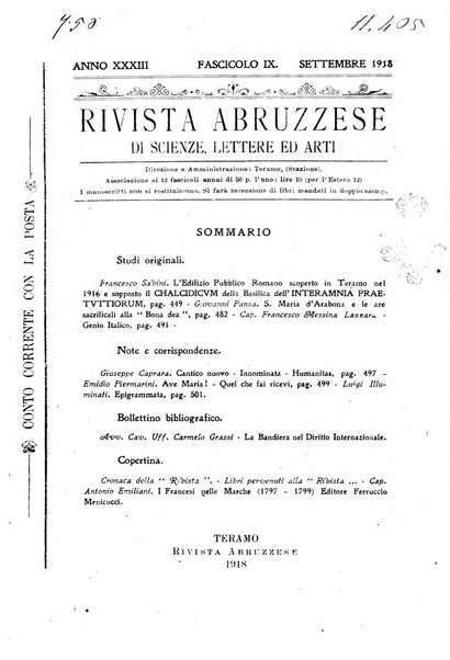 La rivista abruzzese di scienze, lettere ed arti