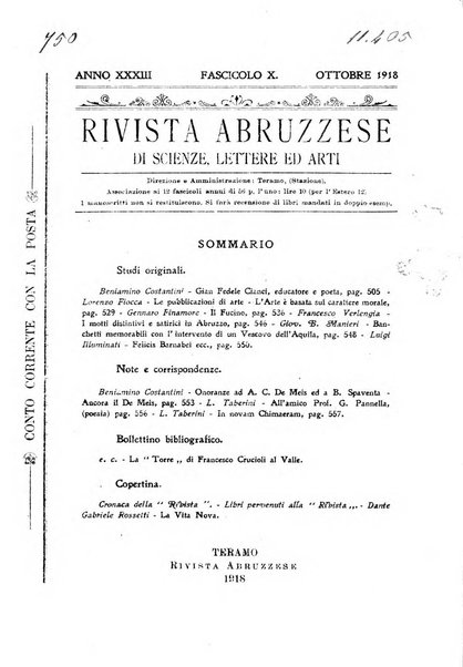 La rivista abruzzese di scienze, lettere ed arti