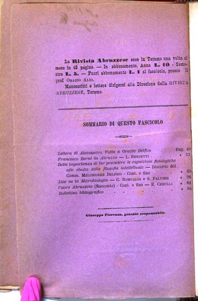 La rivista abruzzese di scienze e lettere