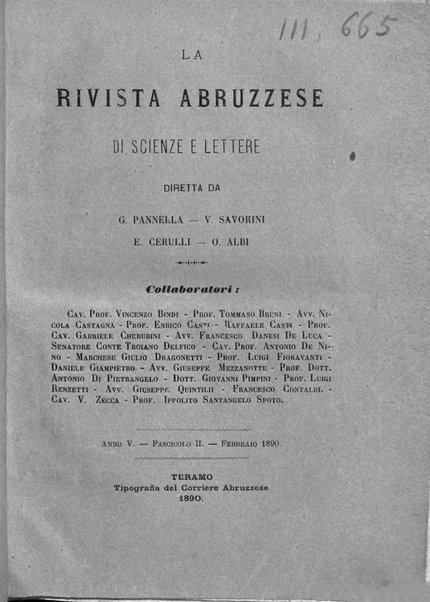 La rivista abruzzese di scienze e lettere