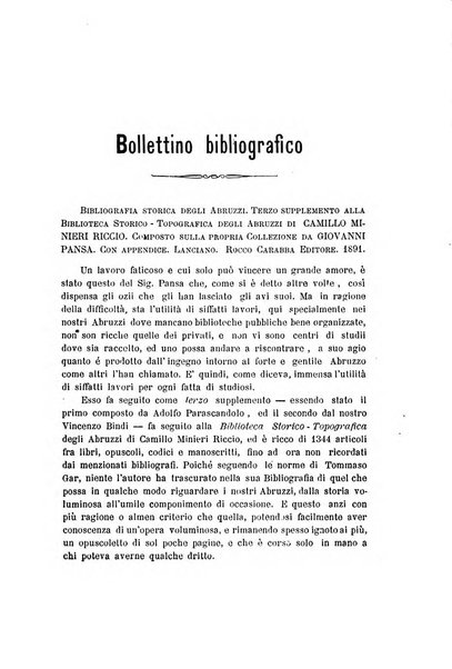 La rivista abruzzese di scienze e lettere