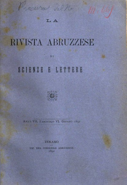 La rivista abruzzese di scienze e lettere