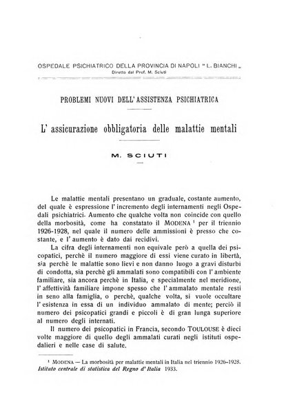 L'ospedale psichiatrico rivista di psichiatria, neurologia e scienze affini