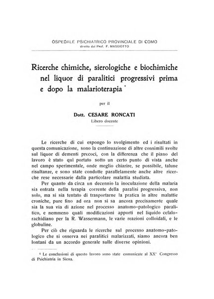 L'ospedale psichiatrico rivista di psichiatria, neurologia e scienze affini