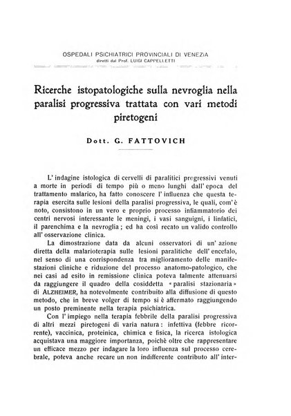 L'ospedale psichiatrico rivista di psichiatria, neurologia e scienze affini