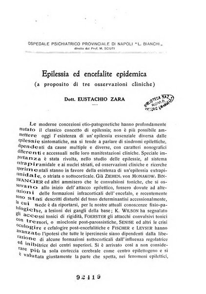 L'ospedale psichiatrico rivista di psichiatria, neurologia e scienze affini