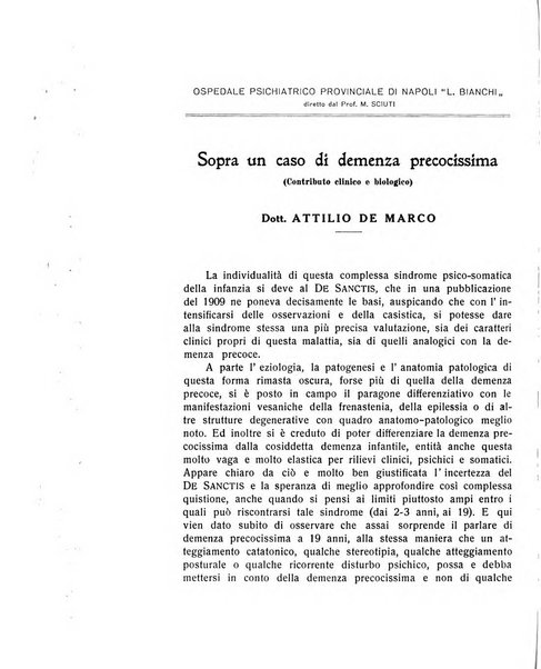 L'ospedale psichiatrico rivista di psichiatria, neurologia e scienze affini