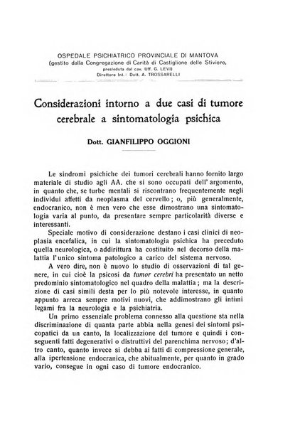 L'ospedale psichiatrico rivista di psichiatria, neurologia e scienze affini