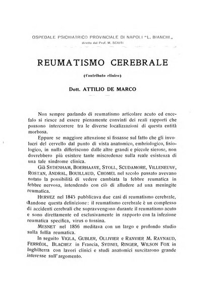 L'ospedale psichiatrico rivista di psichiatria, neurologia e scienze affini