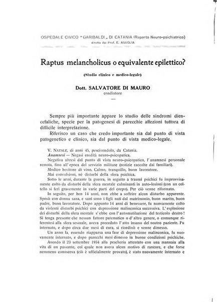 L'ospedale psichiatrico rivista di psichiatria, neurologia e scienze affini