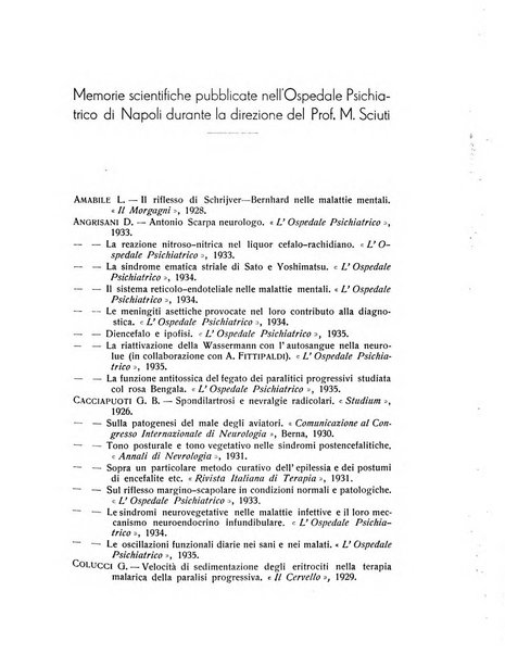 L'ospedale psichiatrico rivista di psichiatria, neurologia e scienze affini