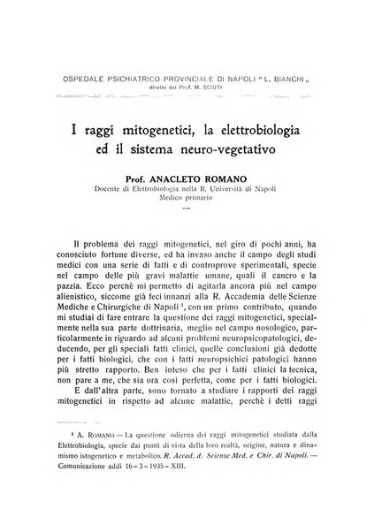 L'ospedale psichiatrico rivista di psichiatria, neurologia e scienze affini