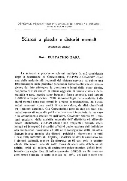 L'ospedale psichiatrico rivista di psichiatria, neurologia e scienze affini