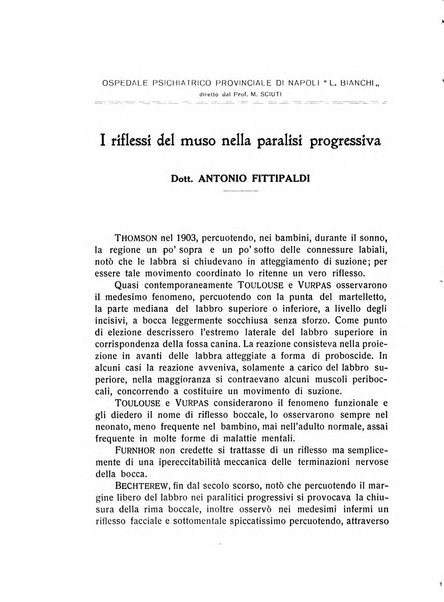 L'ospedale psichiatrico rivista di psichiatria, neurologia e scienze affini