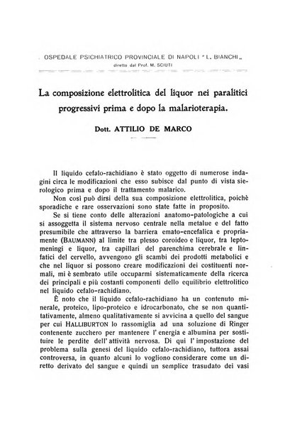 L'ospedale psichiatrico rivista di psichiatria, neurologia e scienze affini