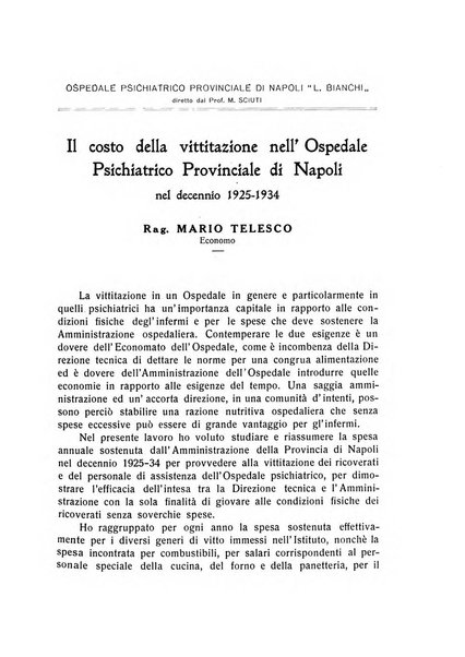 L'ospedale psichiatrico rivista di psichiatria, neurologia e scienze affini