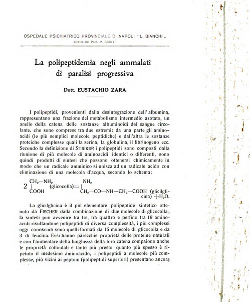 L'ospedale psichiatrico rivista di psichiatria, neurologia e scienze affini