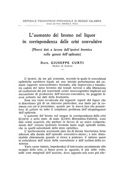 L'ospedale psichiatrico rivista di psichiatria, neurologia e scienze affini