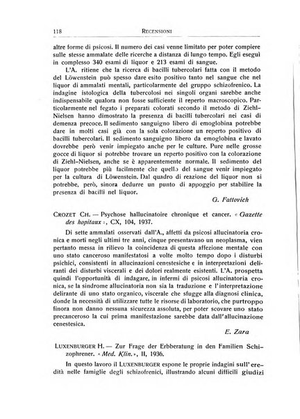 L'ospedale psichiatrico rivista di psichiatria, neurologia e scienze affini