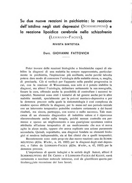 L'ospedale psichiatrico rivista di psichiatria, neurologia e scienze affini