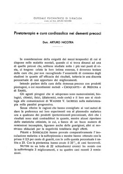 L'ospedale psichiatrico rivista di psichiatria, neurologia e scienze affini