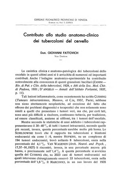 L'ospedale psichiatrico rivista di psichiatria, neurologia e scienze affini