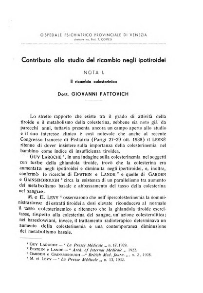 L'ospedale psichiatrico rivista di psichiatria, neurologia e scienze affini