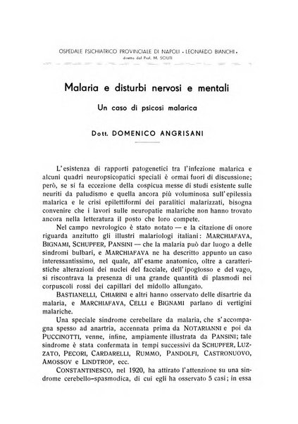 L'ospedale psichiatrico rivista di psichiatria, neurologia e scienze affini