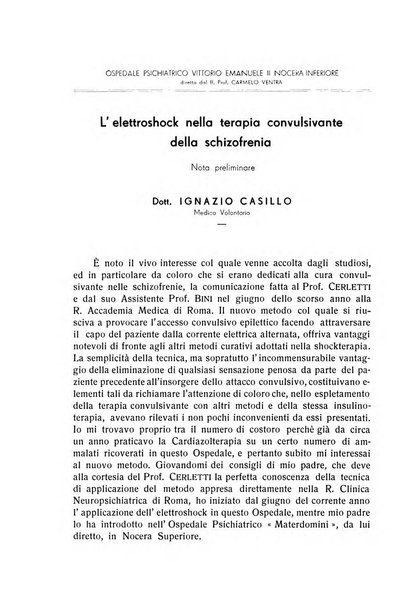 L'ospedale psichiatrico rivista di psichiatria, neurologia e scienze affini