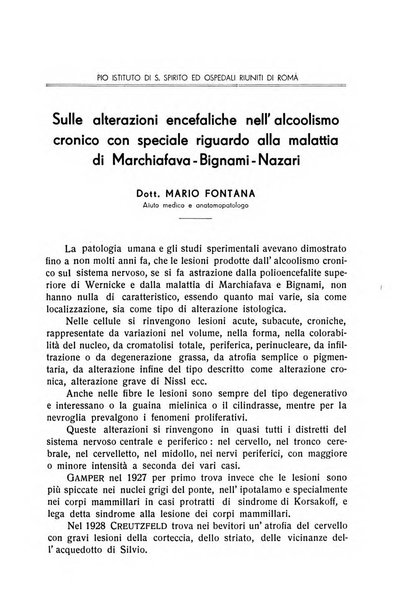 L'ospedale psichiatrico rivista di psichiatria, neurologia e scienze affini