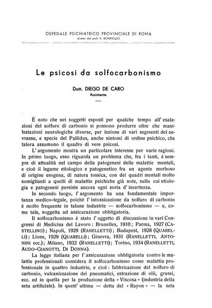 L'ospedale psichiatrico rivista di psichiatria, neurologia e scienze affini