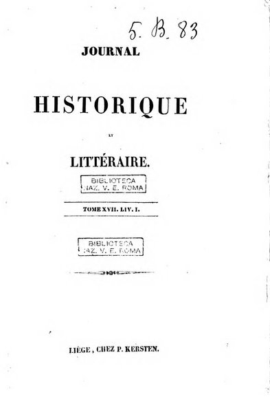 Journal historique et litteraire