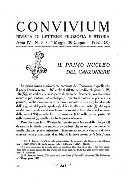 Convivium rivista di lettere filosofia e storia