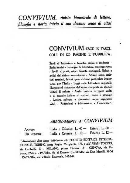 Convivium rivista di lettere filosofia e storia