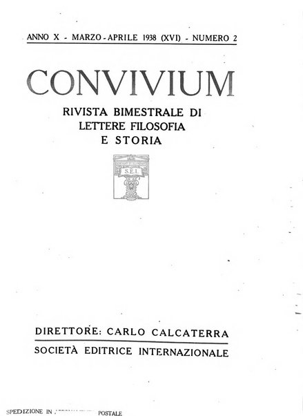 Convivium rivista di lettere filosofia e storia